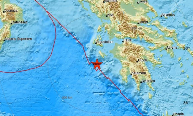 Μετασεισμική δόνηση κοντά στη Ζάκυνθο 3,4 Ρίχτερ